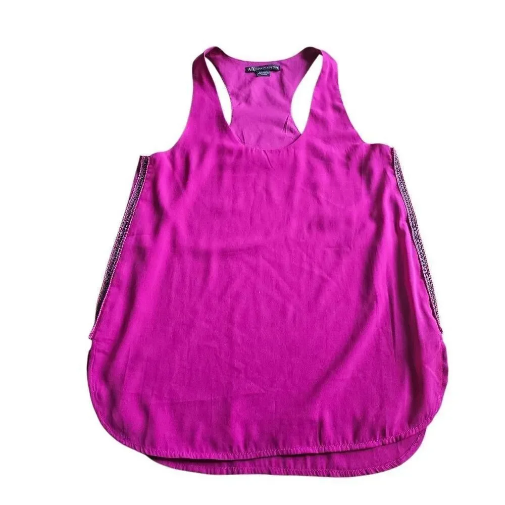 Armani Exchange womens Sz XXS fuschia sleeveless top blouse